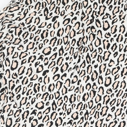Womens UK Size 12 Oasis White Basic Button-Up