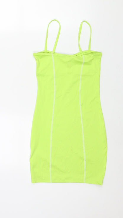 Divided by H&M Womens Green Polyester Mini Size XS Square Neck Pullover
