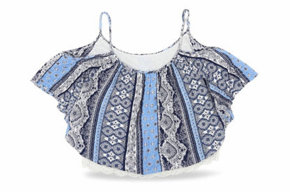 Womens UK Size 10 Selected Blue Cropped Blouse