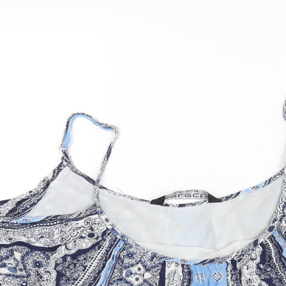 Womens UK Size 10 Selected Blue Cropped Blouse