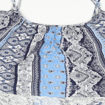 Womens UK Size 10 Selected Blue Cropped Blouse