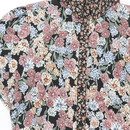 Stella Morgan Womens Multicoloured Floral Polyester Shift Size 12 Collared Button - Frill