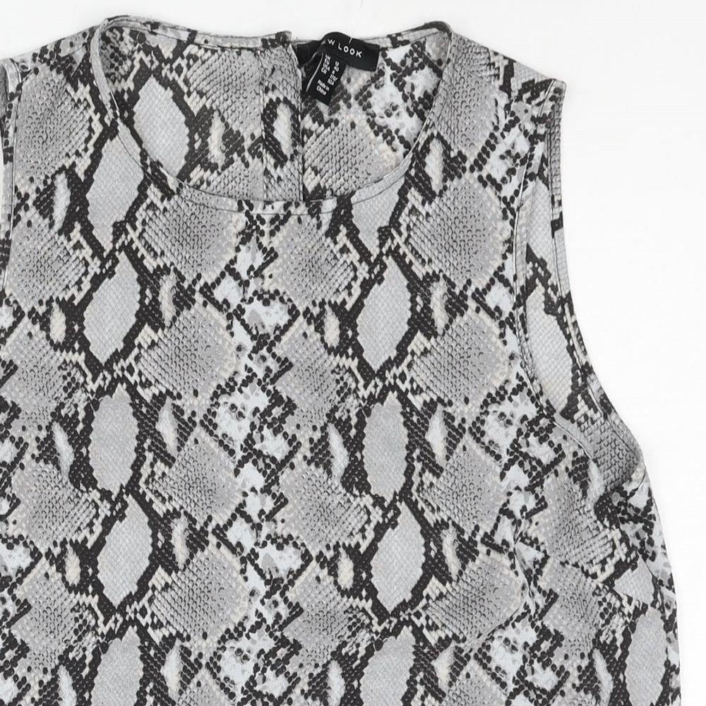 Womens UK Size 12 New Look Grey Camisole Blouse