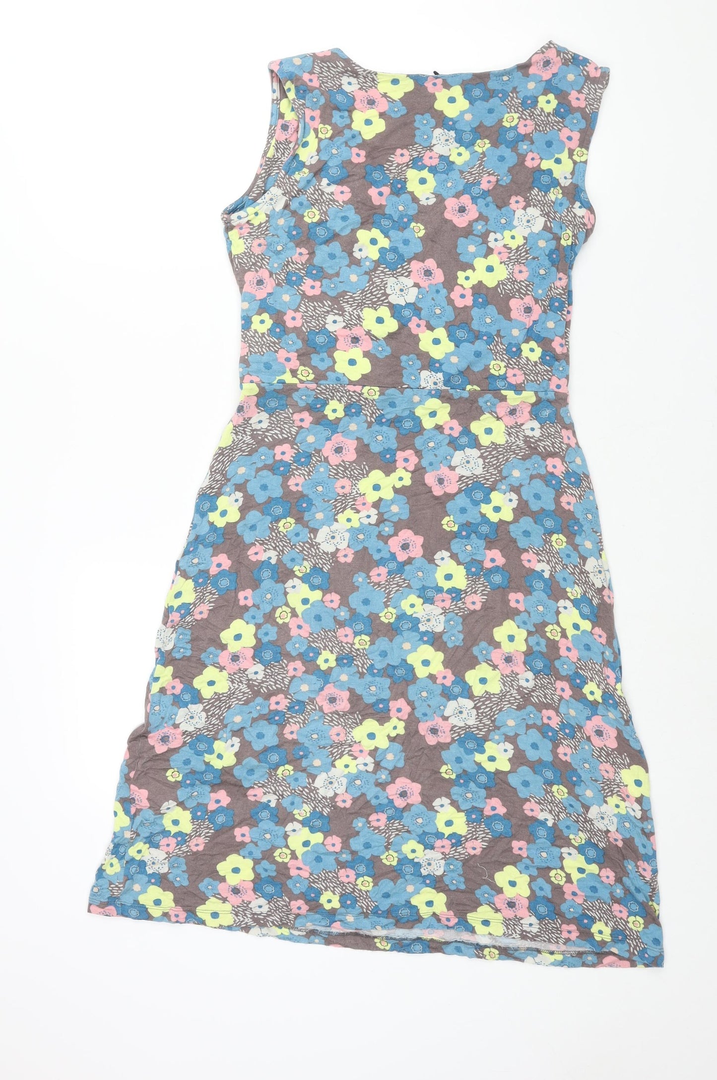 Lily & Me Womens Multicoloured Floral Viscose Shift Size 12 V-Neck Pullover