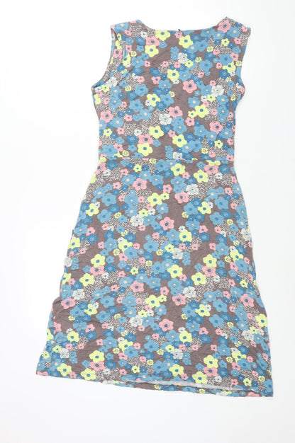 Lily & Me Womens Multicoloured Floral Viscose Shift Size 12 V-Neck Pullover