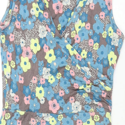 Lily & Me Womens Multicoloured Floral Viscose Shift Size 12 V-Neck Pullover