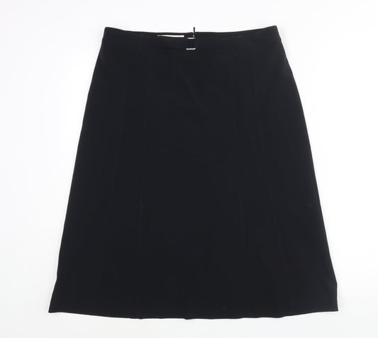 Gerry Weber Womens Black Polyester A-Line Skirt Size 14 Zip - Buckle