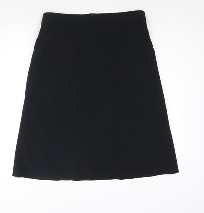 Gerry Weber Womens Black Polyester A-Line Skirt Size 14 Zip - Buckle