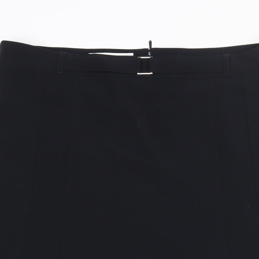 Gerry Weber Womens Black Polyester A-Line Skirt Size 14 Zip - Buckle