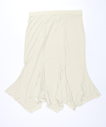 Stephen Womens Beige Polyester Trumpet Skirt Size 2XL - Asymmetric Hem