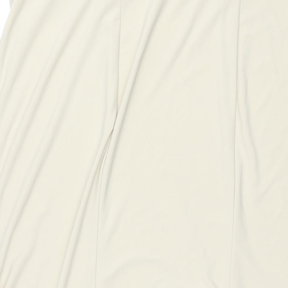 Stephen Womens Beige Polyester Trumpet Skirt Size 2XL - Asymmetric Hem