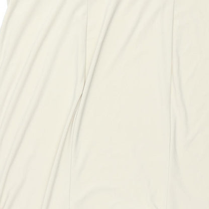Stephen Womens Beige Polyester Trumpet Skirt Size 2XL - Asymmetric Hem