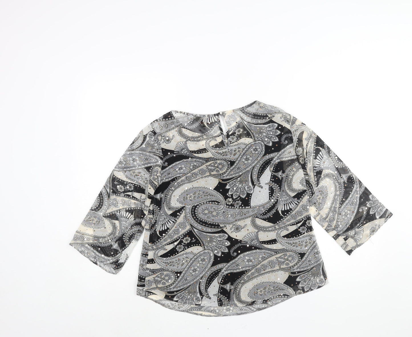 Womens UK Size 10 Dorothy Perkins Grey Basic Blouse