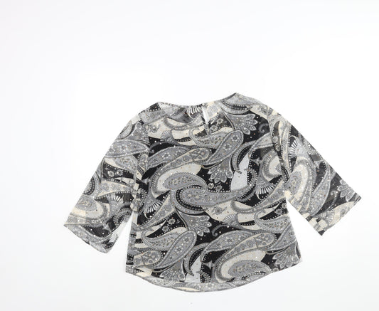 Womens UK Size 10 Dorothy Perkins Grey Basic Blouse