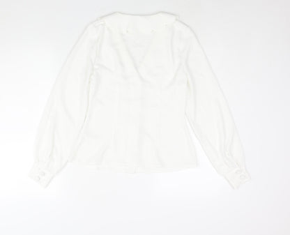 Womens UK Size 8 Fashion Union White Basic Button-Up