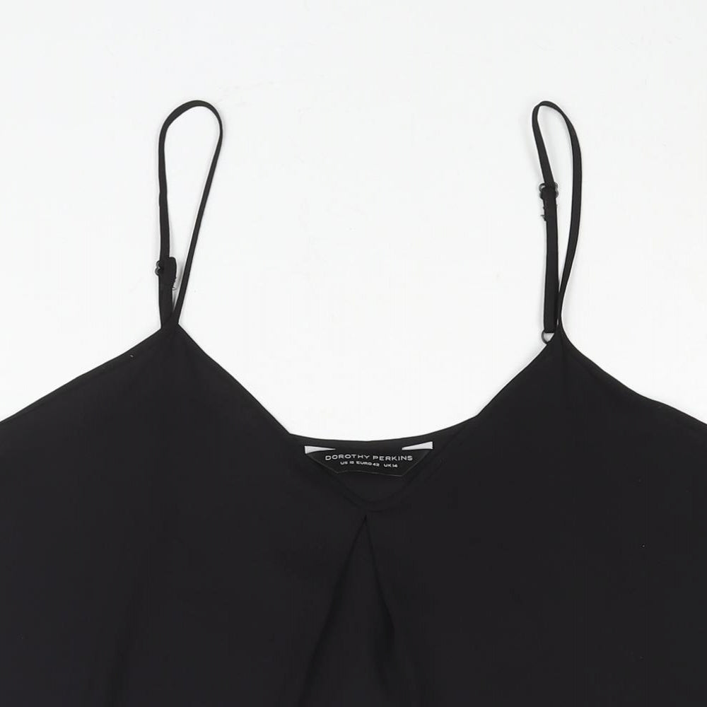 Womens UK Size 14 Dorothy Perkins Black Camisole Blouse