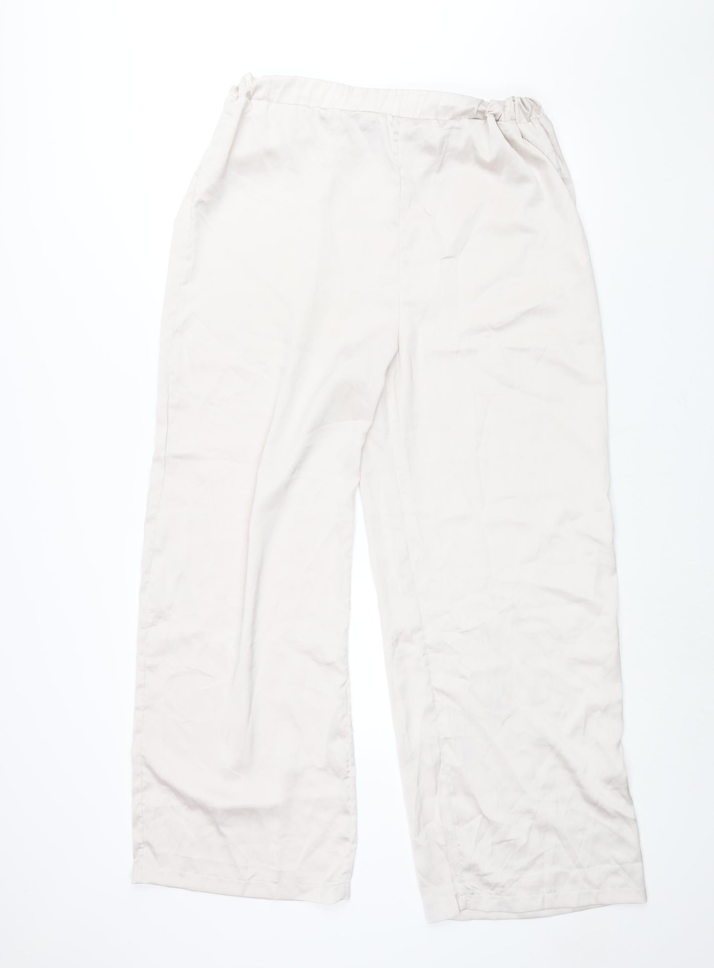 Womens UK Size 18 PRETTYLITTLETHING Regular Fit  Ivory Trousers