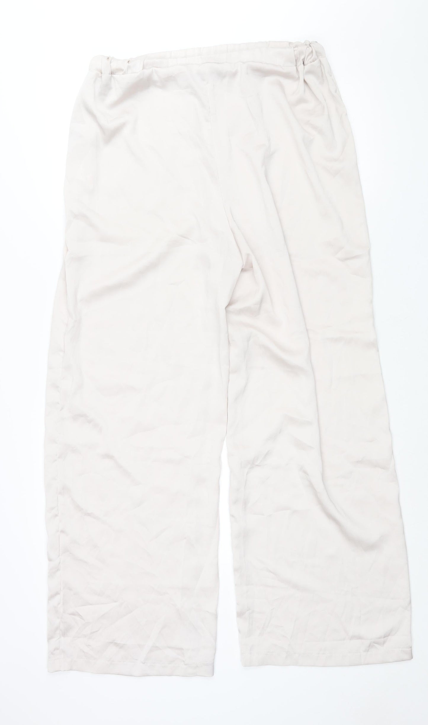 Womens UK Size 18 PRETTYLITTLETHING Regular Fit  Ivory Trousers
