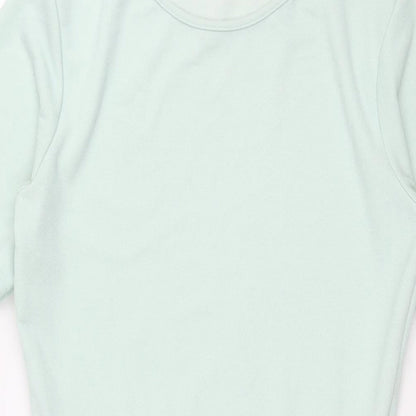 In the Style Womens Green Polyester Shift Size 10 Round Neck Pullover - Frill Drawstring Rouched