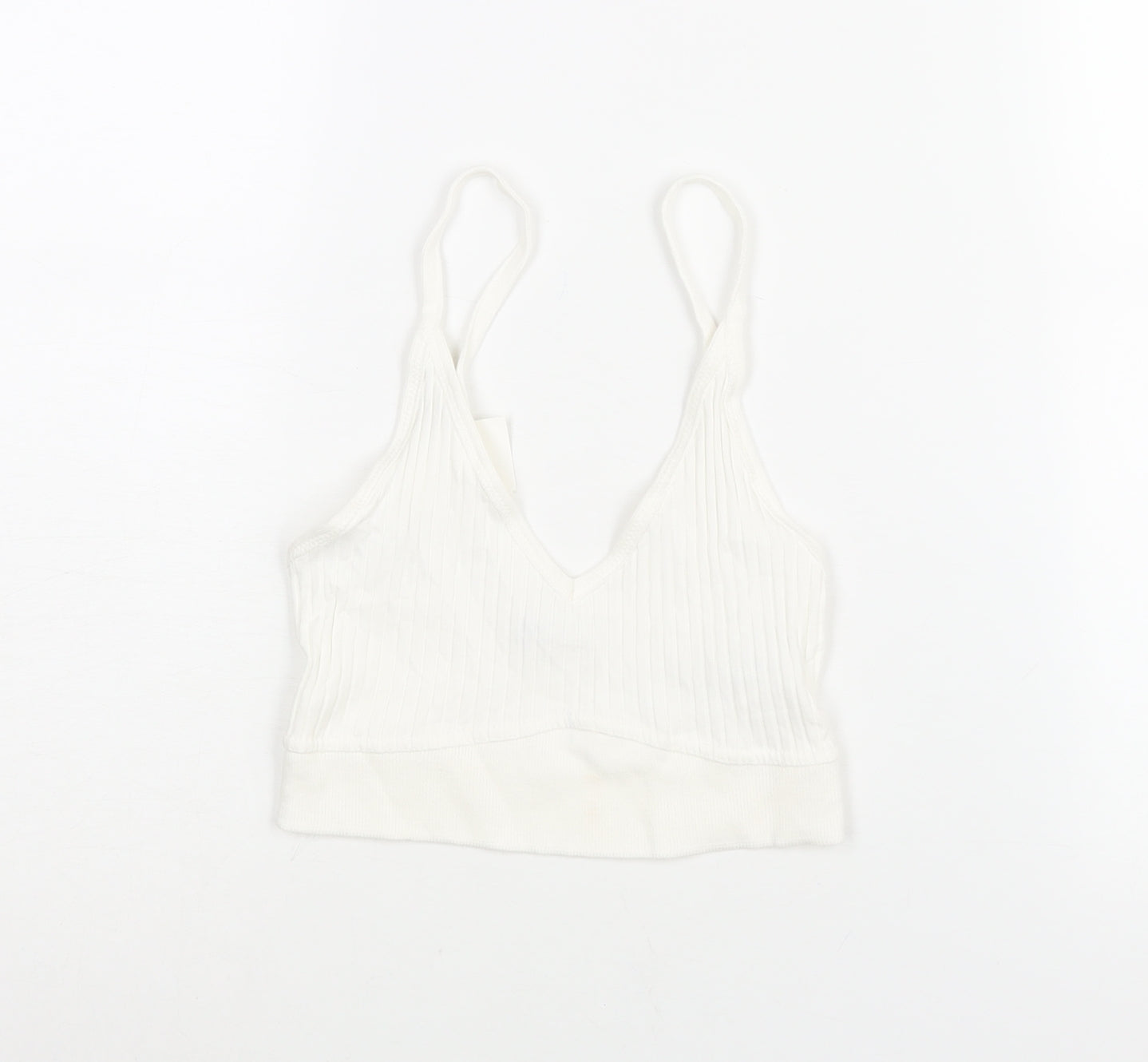 Womens UK Size S Zara White Cropped Blouse