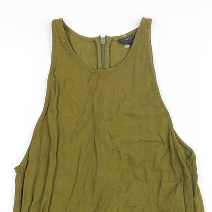 Womens UK Size 10 Topshop Green Camisole Blouse