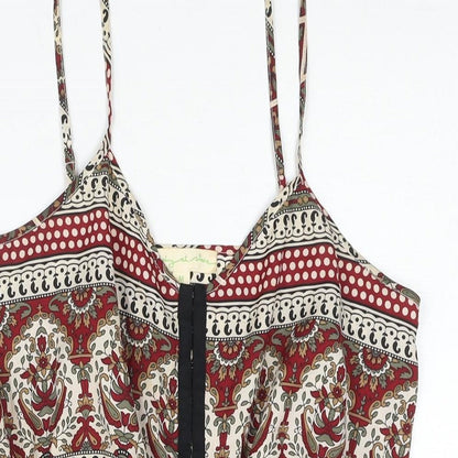 Staring at Stars Womens Multicoloured Geometric Polyester Playsuit One-Piece Size M Hook & Eye