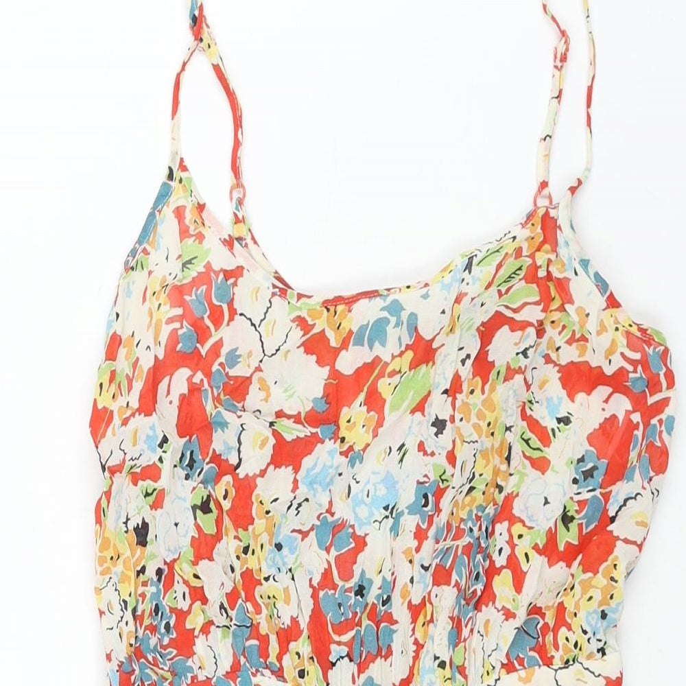 Topshop Womens Multicoloured Geometric Viscose Playsuit One-Piece Size 10 Zip - Floral Print