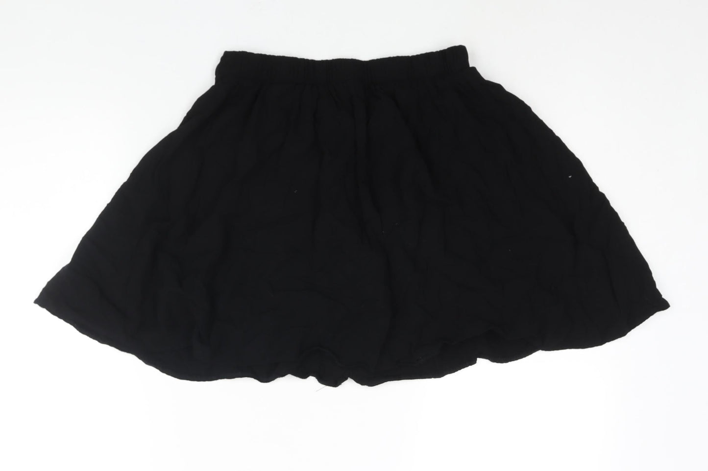 New Look Womens Black Viscose A-Line Skirt Size 12 Button