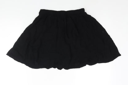 New Look Womens Black Viscose A-Line Skirt Size 12 Button