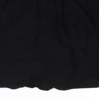 New Look Womens Black Viscose A-Line Skirt Size 12 Button