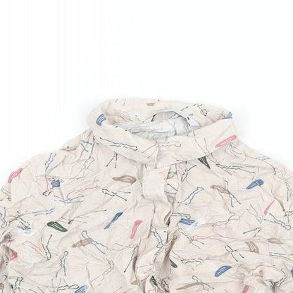 Womens UK Size S Zara Beige Cropped Blouse