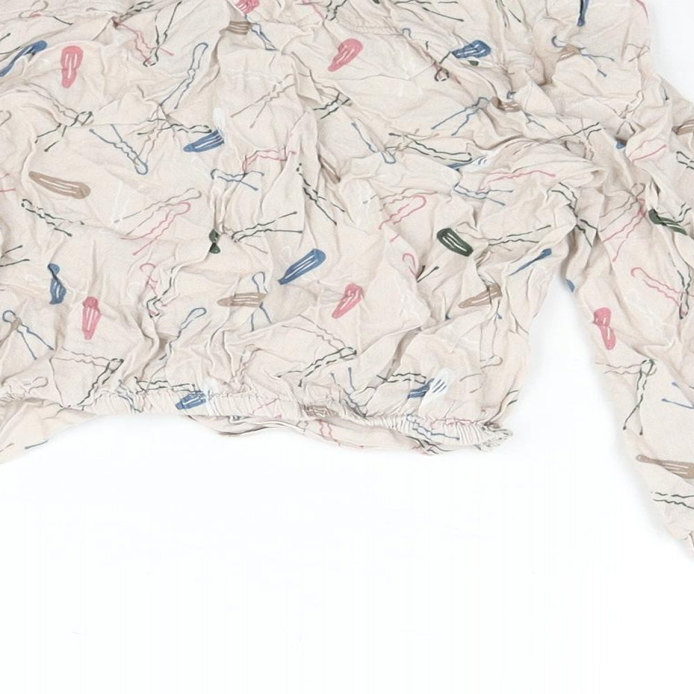 Womens UK Size S Zara Beige Cropped Blouse