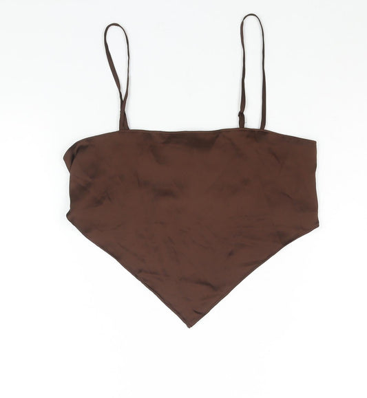 Divided by H&M Womens Brown Polyester Camisole Blouse Size S Square Neck