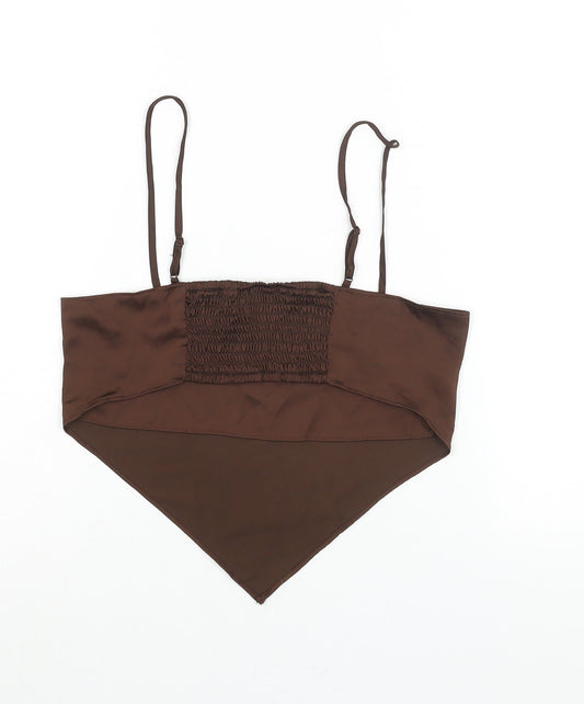 Divided by H&M Womens Brown Polyester Camisole Blouse Size S Square Neck