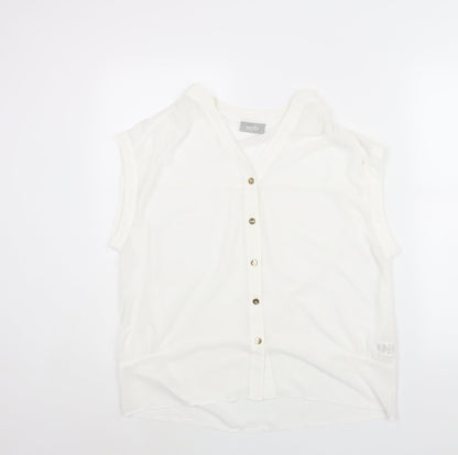 Womens UK Size M Wallis White Basic Blouse