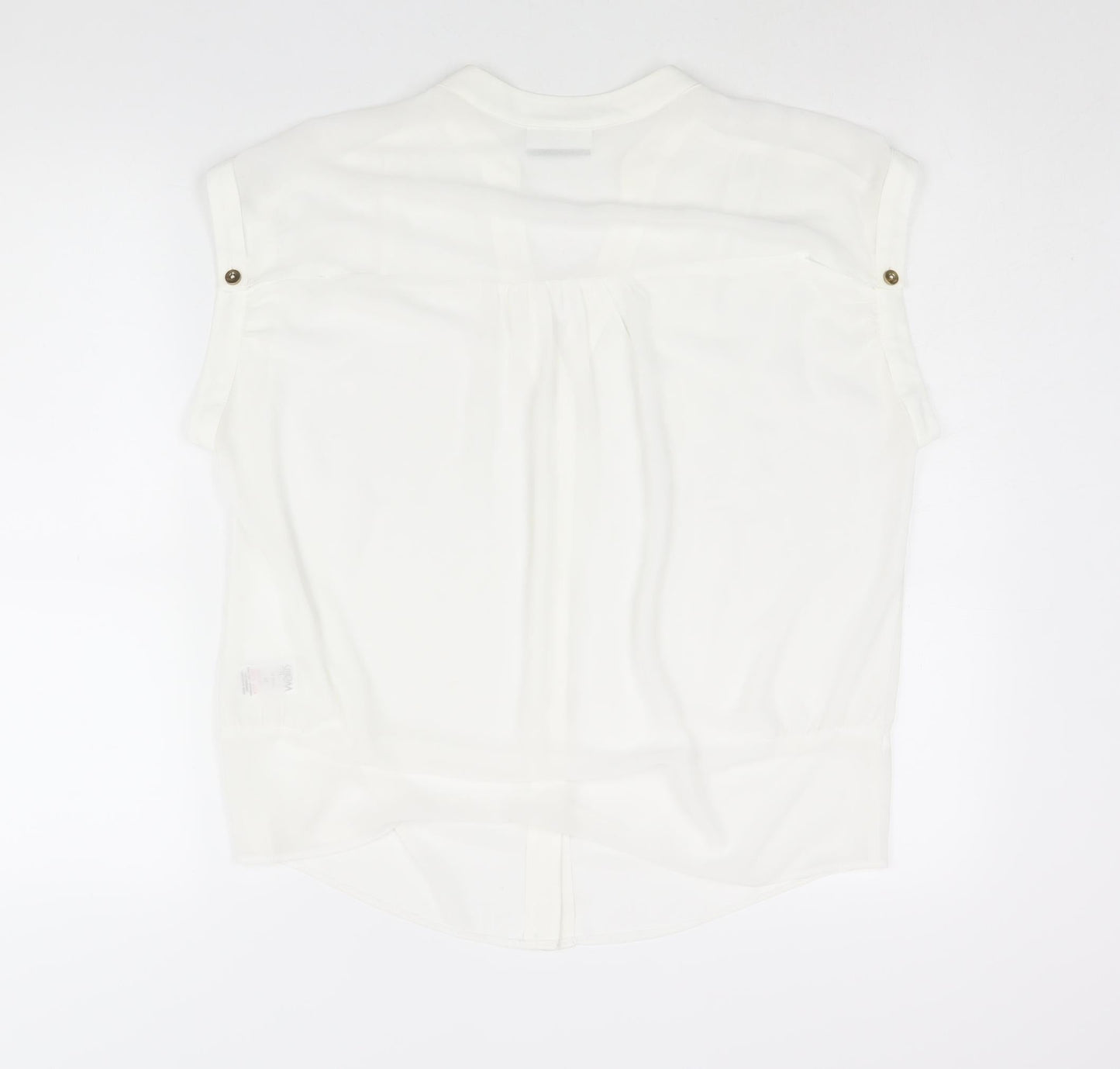 Womens UK Size M Wallis White Basic Blouse