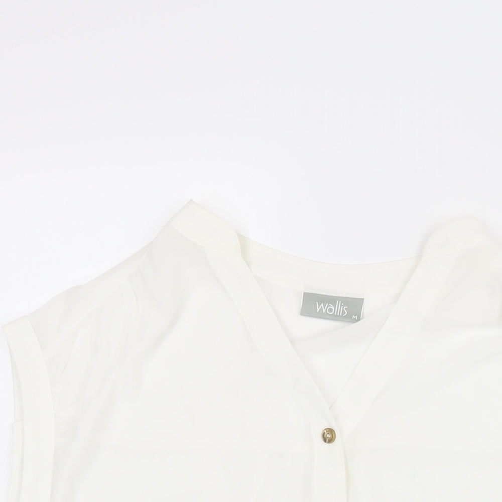 Womens UK Size M Wallis White Basic Blouse