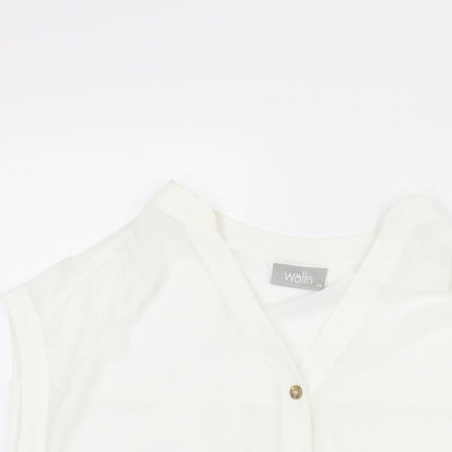 Womens UK Size M Wallis White Basic Blouse
