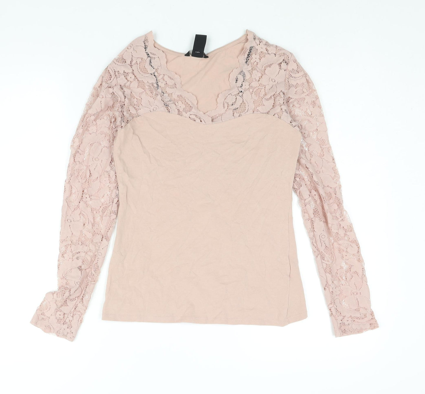 Womens UK Size S H&M Pink Basic Blouse