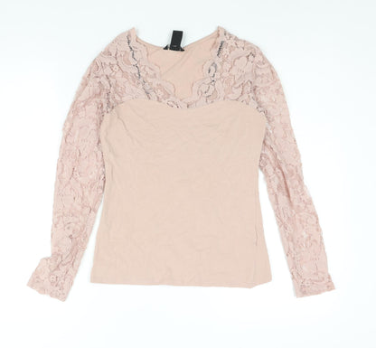 Womens UK Size S H&M Pink Basic Blouse