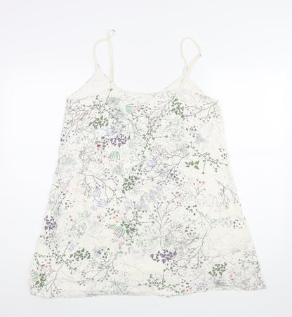 H&M Womens White Geometric Viscose Mini Size M Scoop Neck Pullover