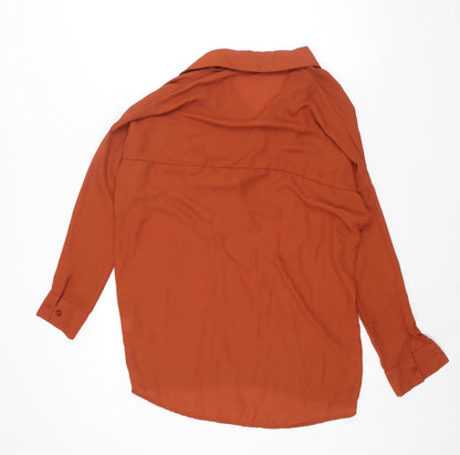 Womens UK Size 4 Missguided Brown Basic Blouse