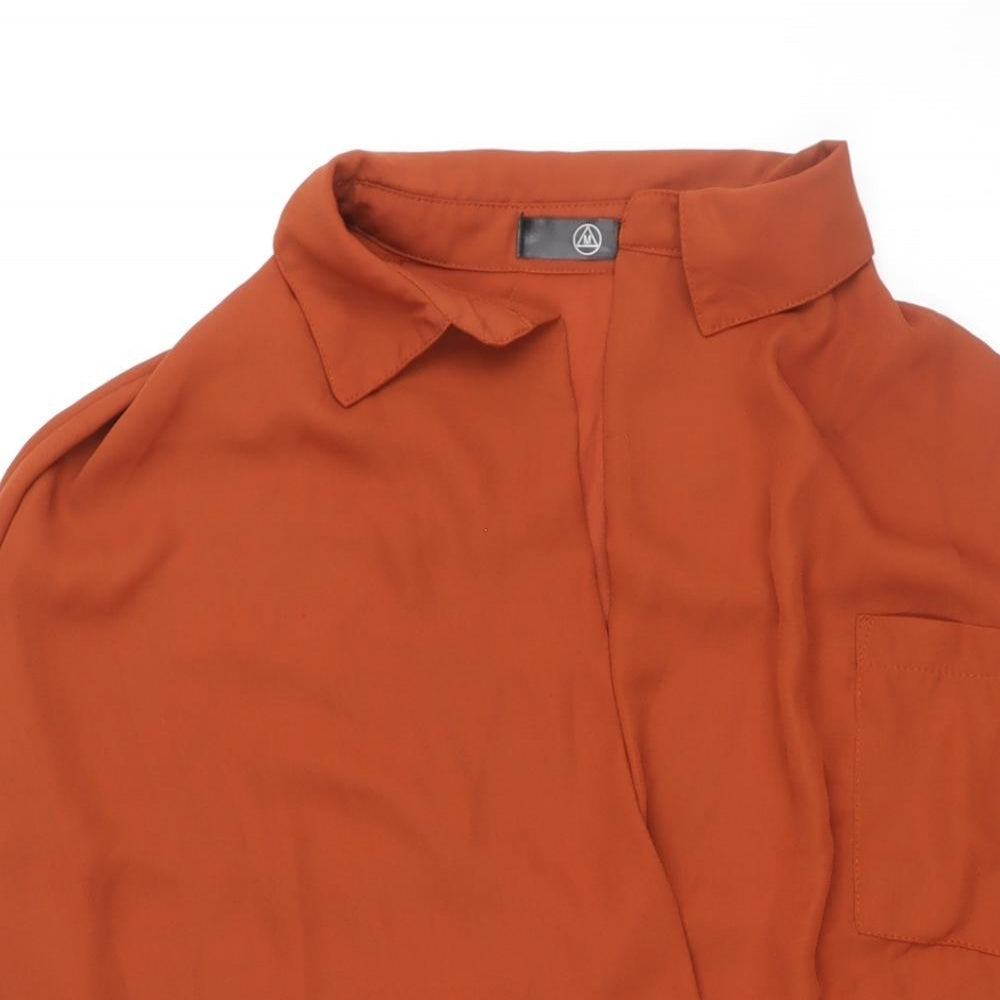 Womens UK Size 4 Missguided Brown Basic Blouse