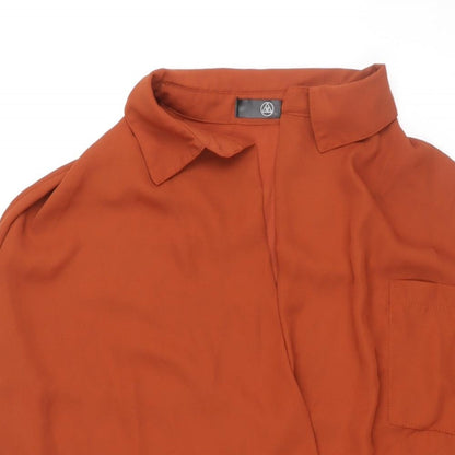 Womens UK Size 4 Missguided Brown Basic Blouse