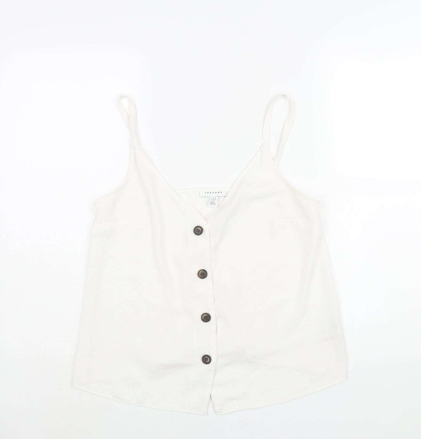 Womens UK Size 12 Topshop White Camisole Blouse