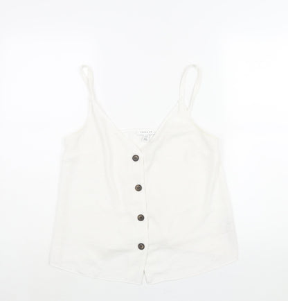 Womens UK Size 12 Topshop White Camisole Blouse