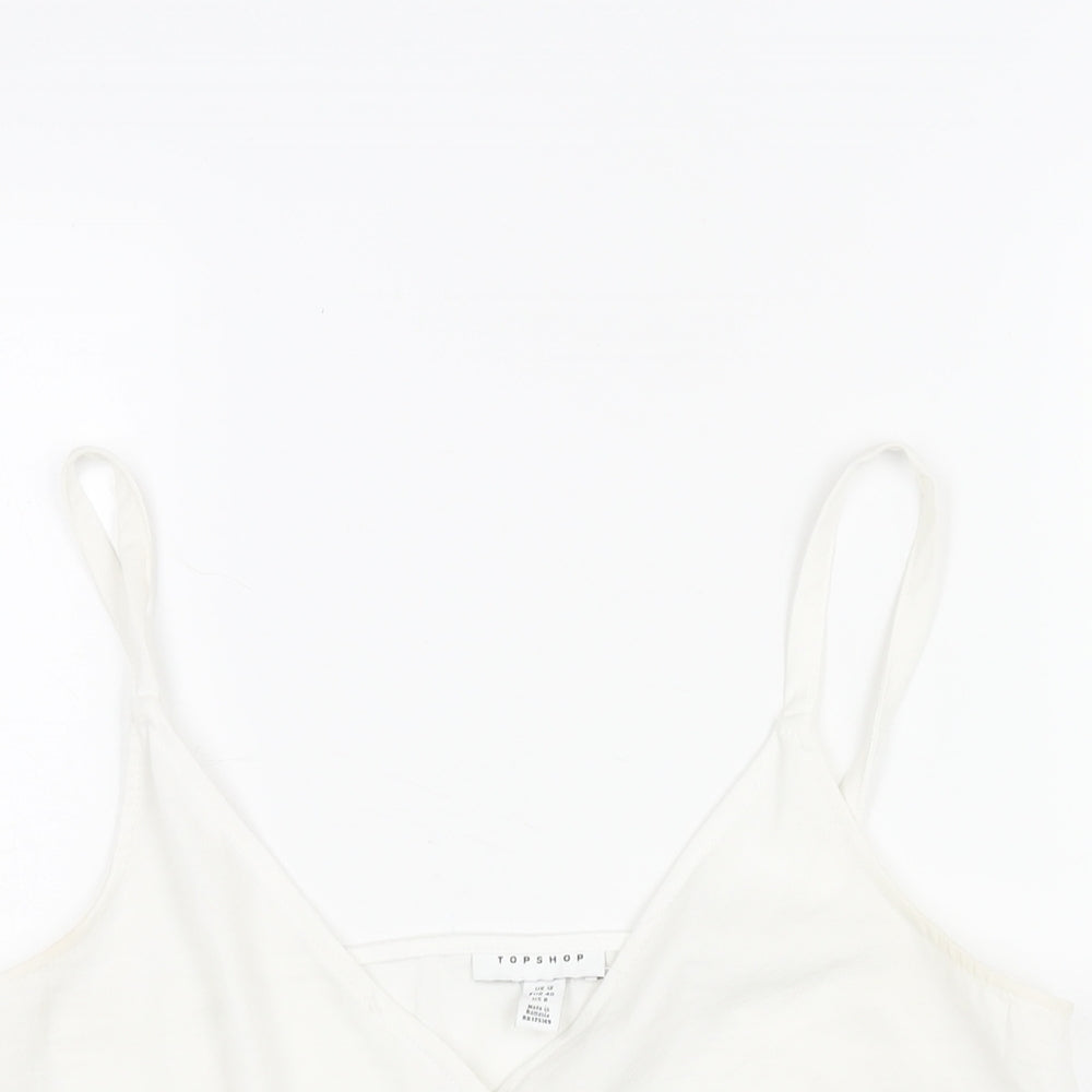 Womens UK Size 12 Topshop White Camisole Blouse