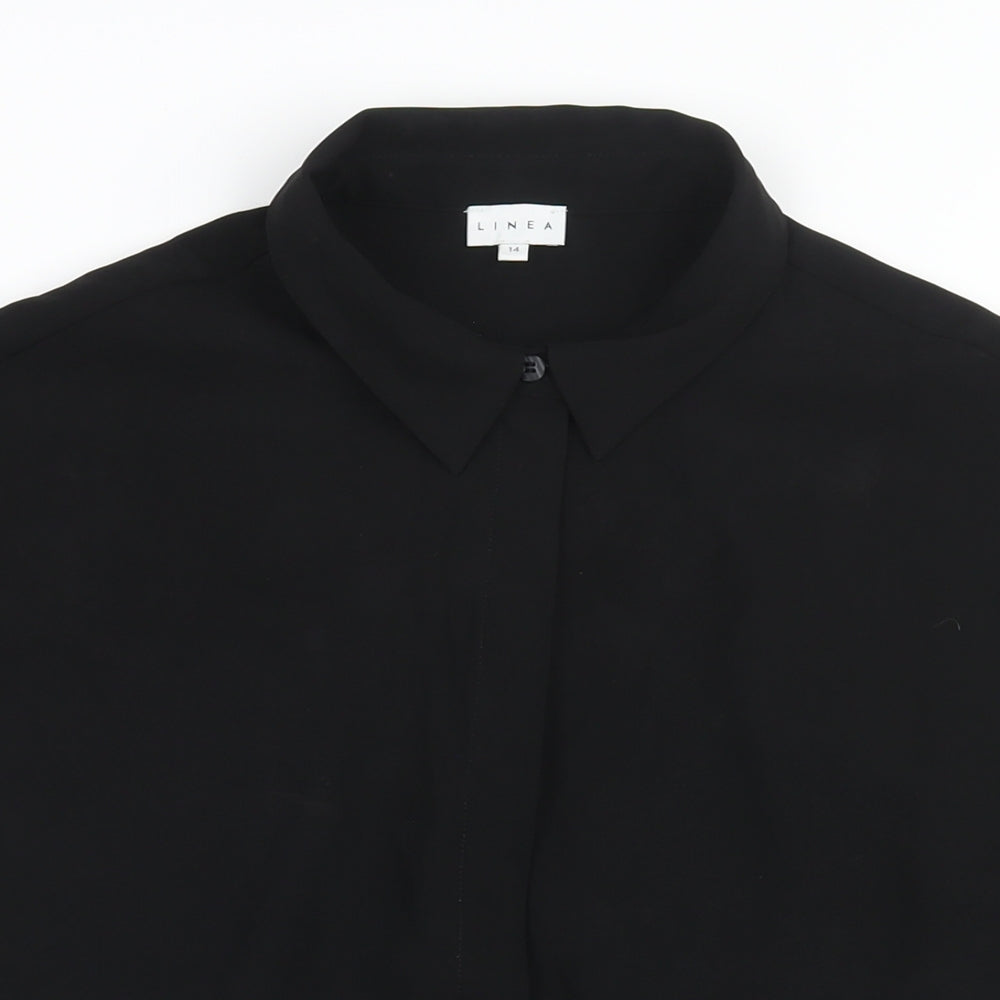 Womens UK Size 14 Linea Black Basic Blouse