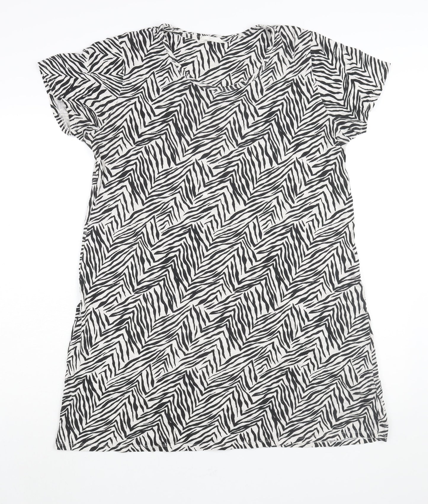 Marks and Spencer Womens Black Geometric Cotton Top Dress Size 14