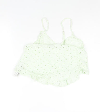 Womens UK Size M Zara Green Cropped Blouse